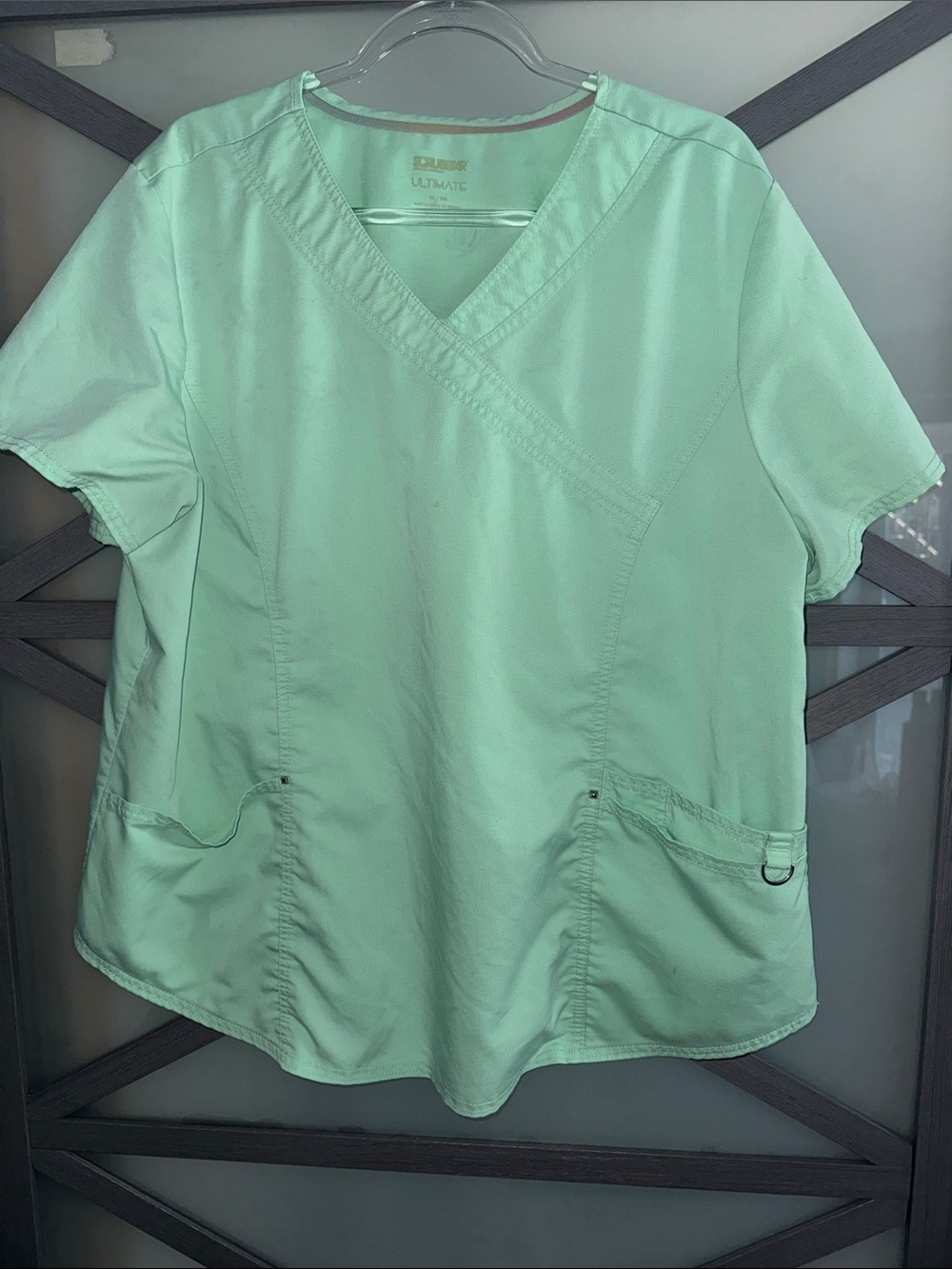 Scrubstar Mint Green Short Sleeve Scrub Top